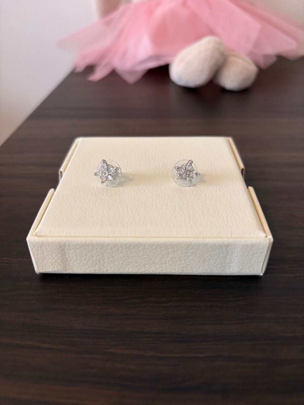 Swarovski Marquise Crystal Cluster Stud Earrings Silver Tone